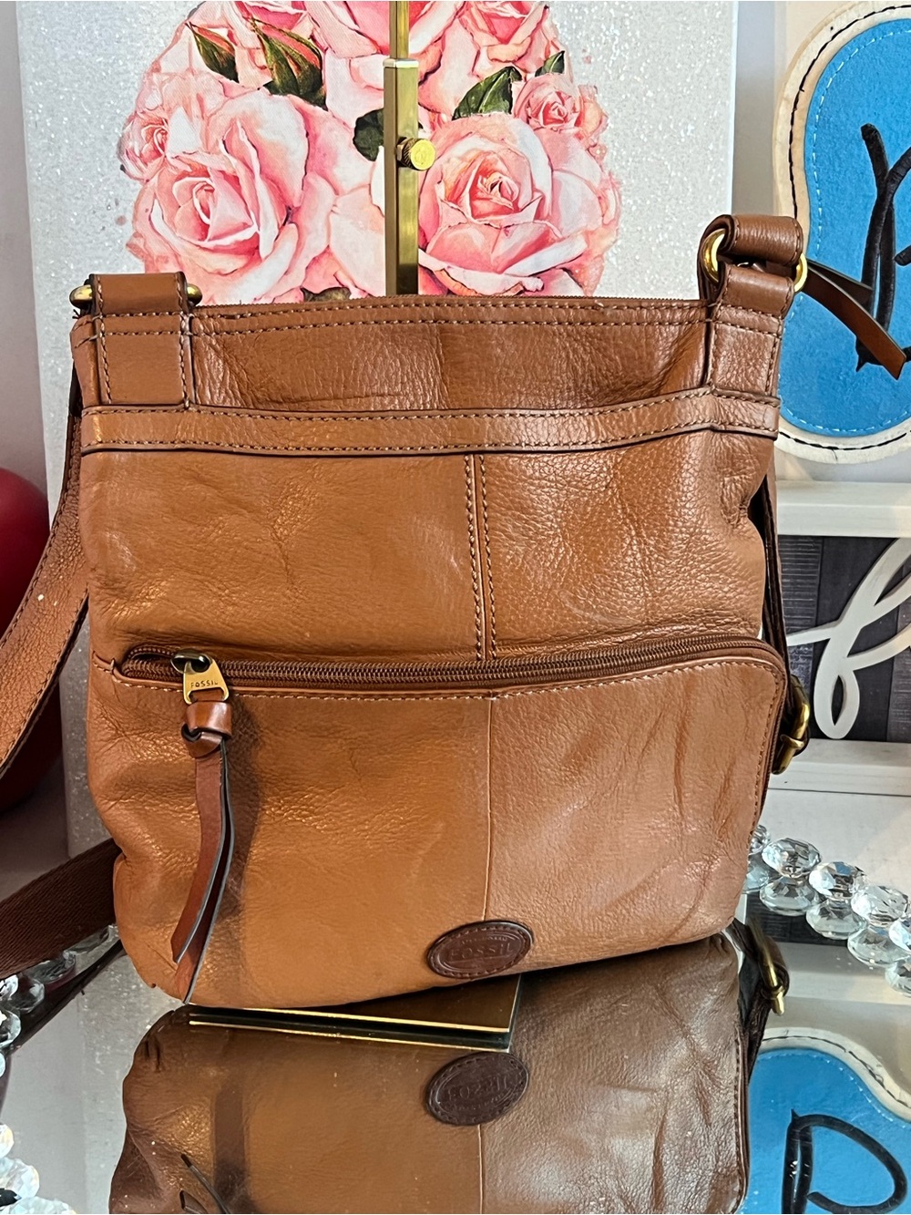 Fossil vintage Brown pebble Leather multiple components Crossbody Bag - Picture 4 of 14